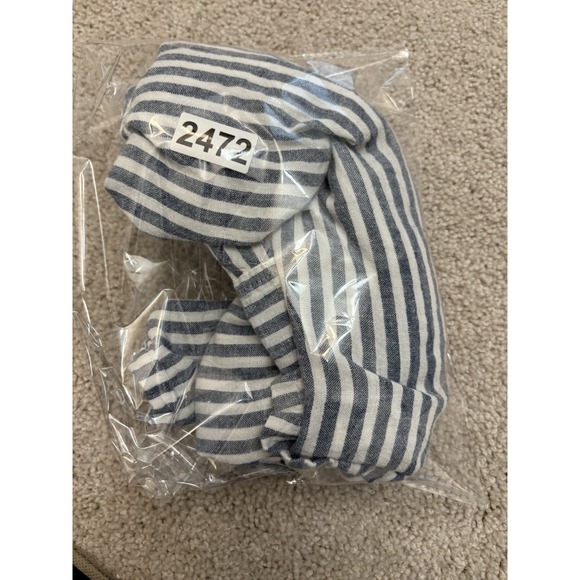 Orvis Linen Blend Top Blouse Striped L Women Blue White Coastal Beachy - Picture 5 of 5